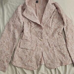 SHEIN Elegant Pink Floral Women's Blazer